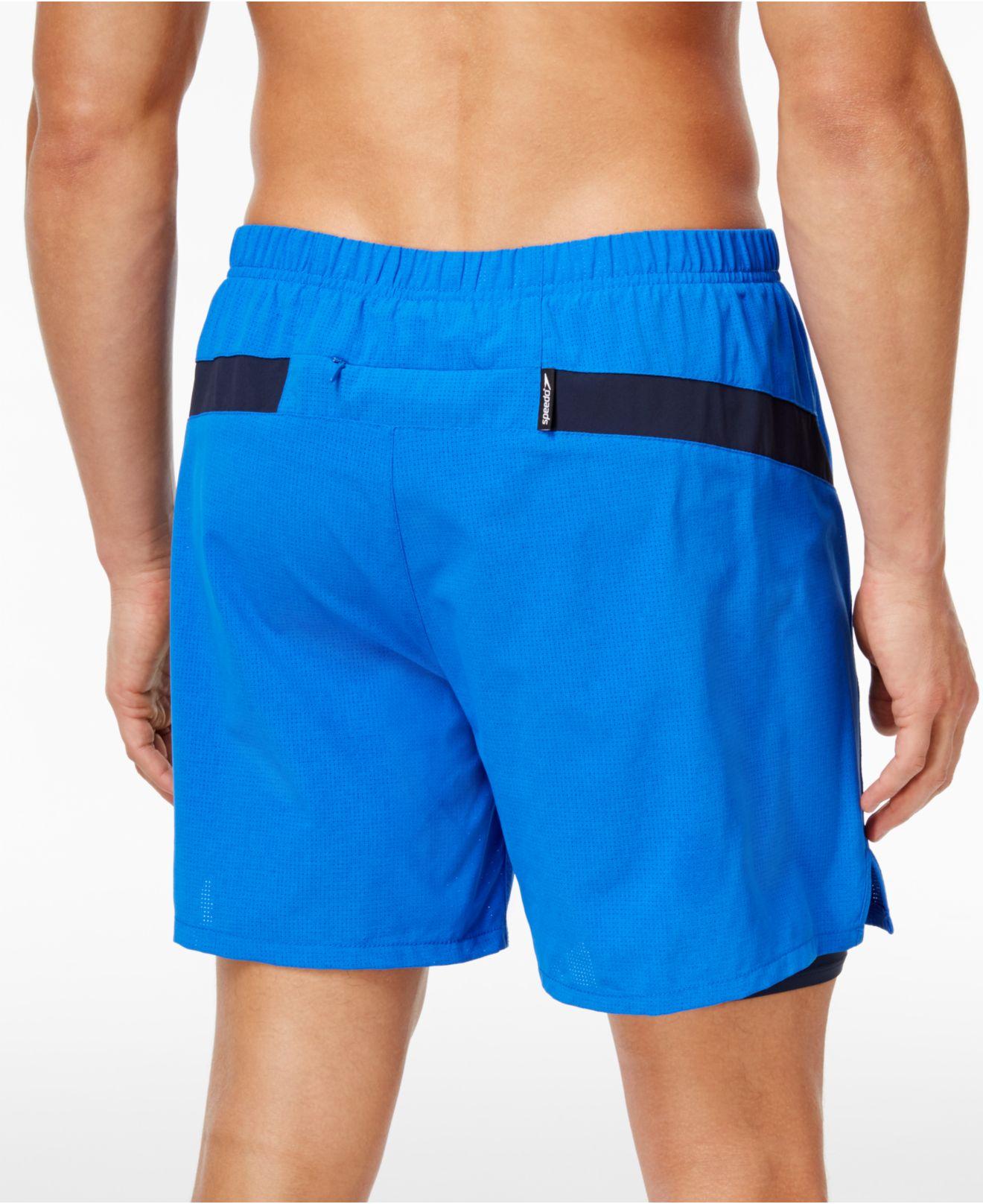 Lyst Speedo Men's Hydrosprinter With Compression Jammer Swim Trunks in Blue for Men